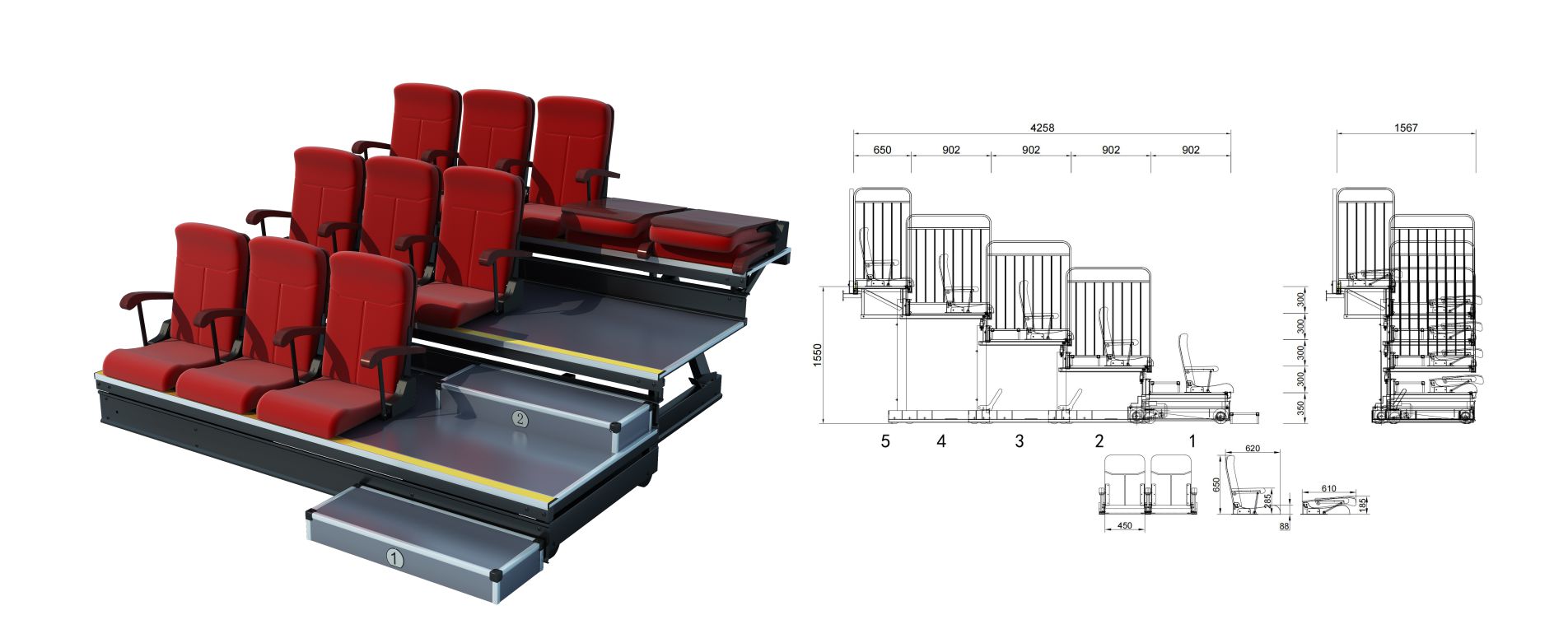 舒克前置伸縮看臺(tái)